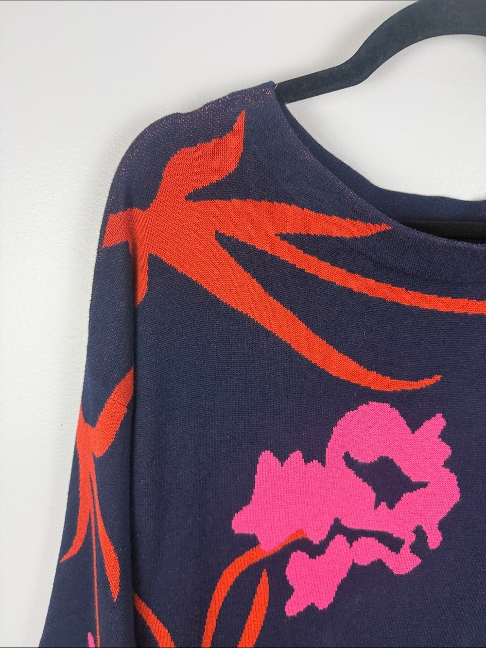 Anthropologie Field & Flower Cotton Silk Blend Floral Knit Tunic Sweater Dress M - Picture 7 of 14